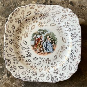 Vintage "ATS25" by Atlas Fine China of New York 22K gold set of 3 plates